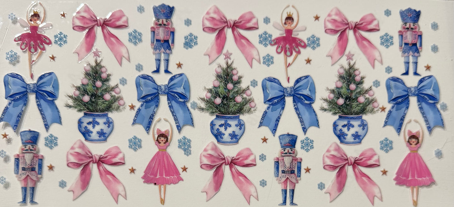 NUTCRACKER PINK BLIUE BOWS