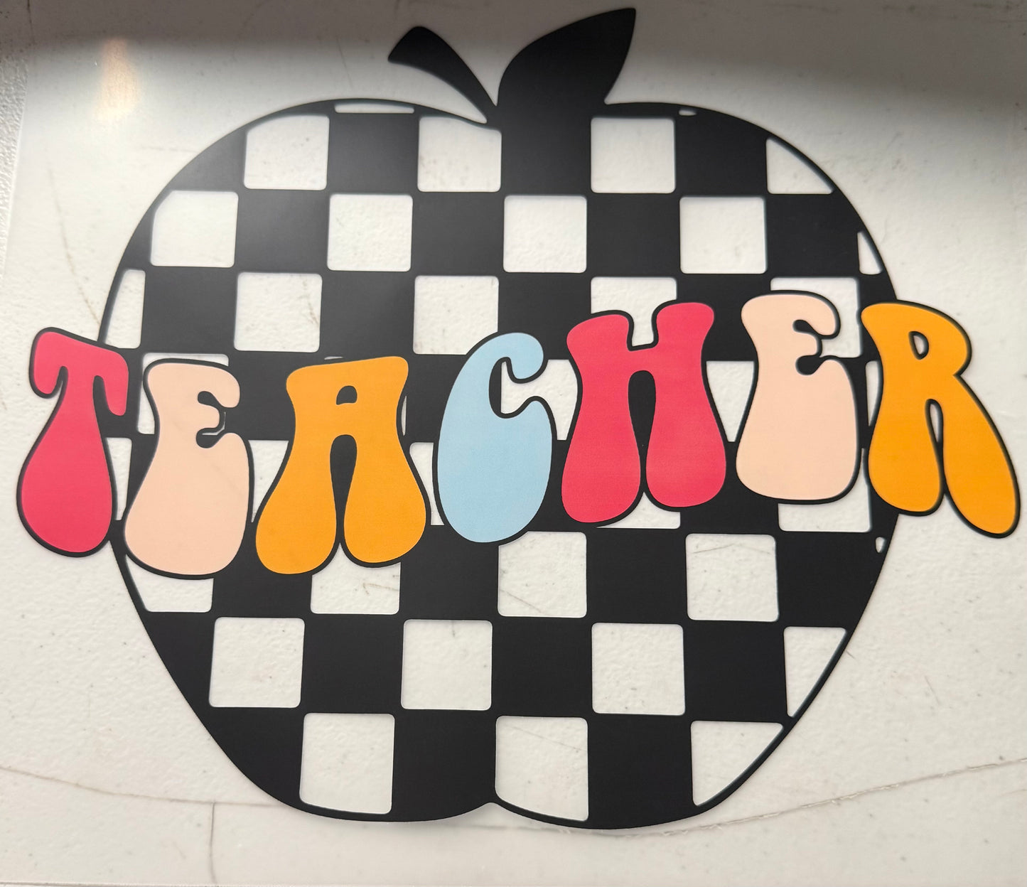 TEACHER APPLE CHECKERED