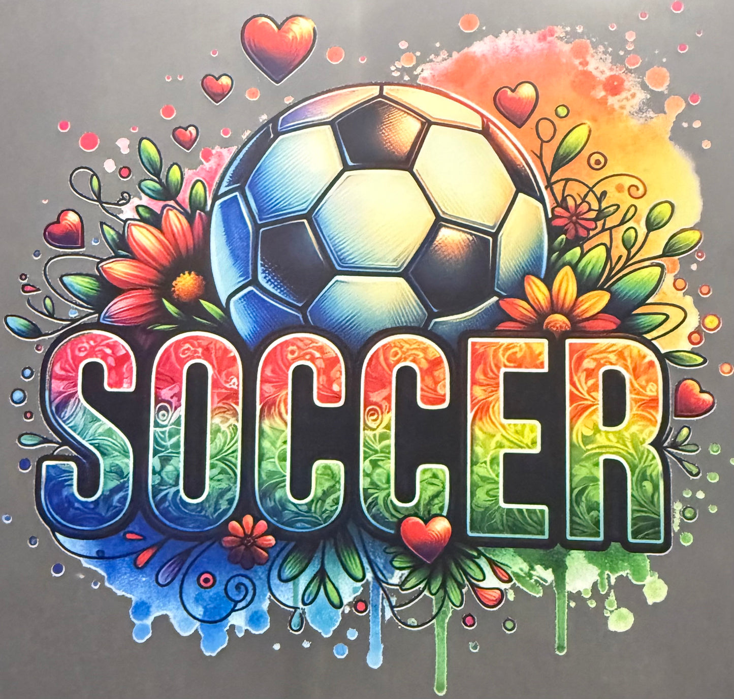 SOCCER BALL WITH FLOWERS