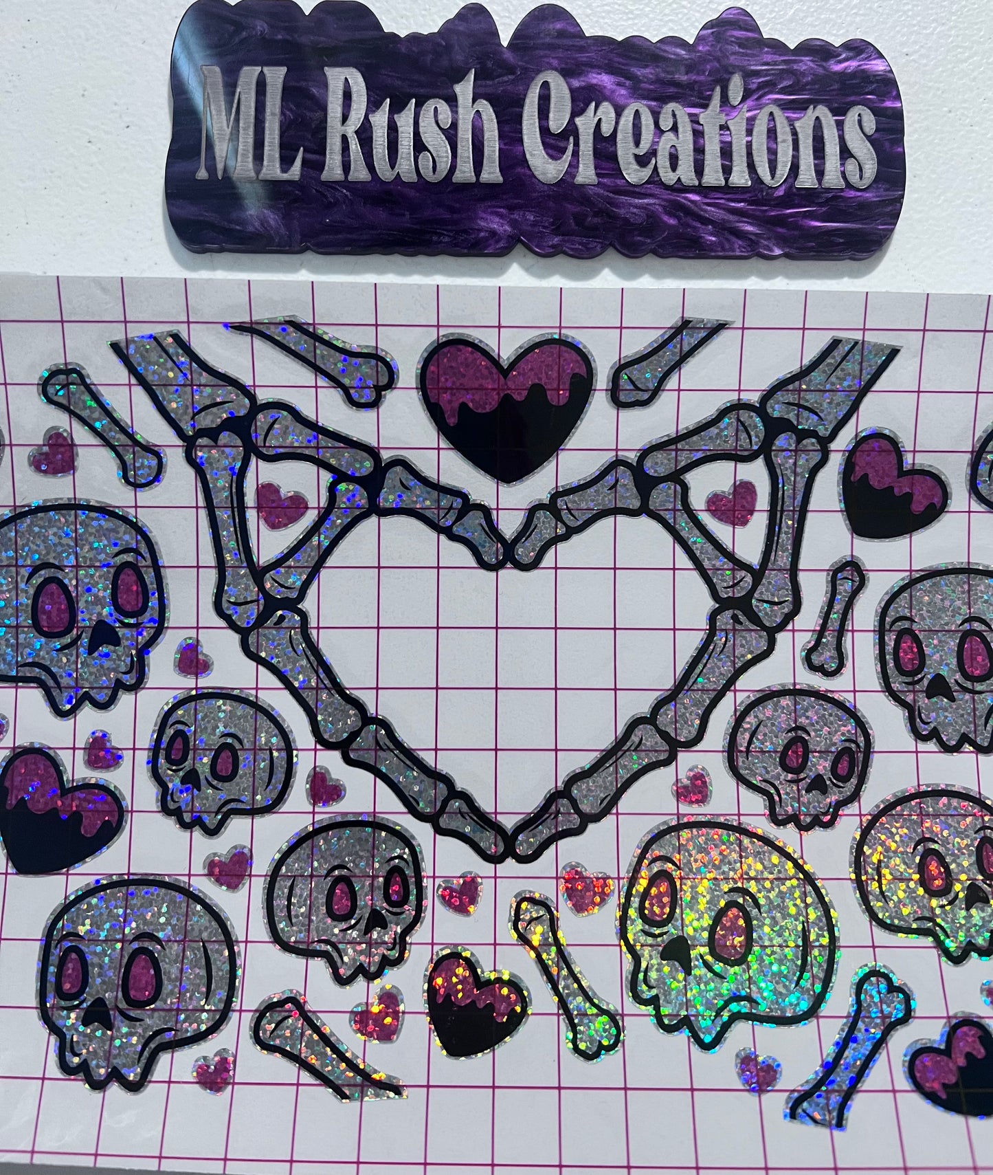 Heart Bones Cold Cup Glitter Wrap