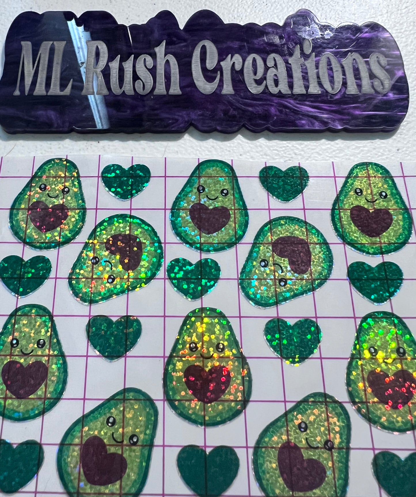 Glitter Vinyl Avacados