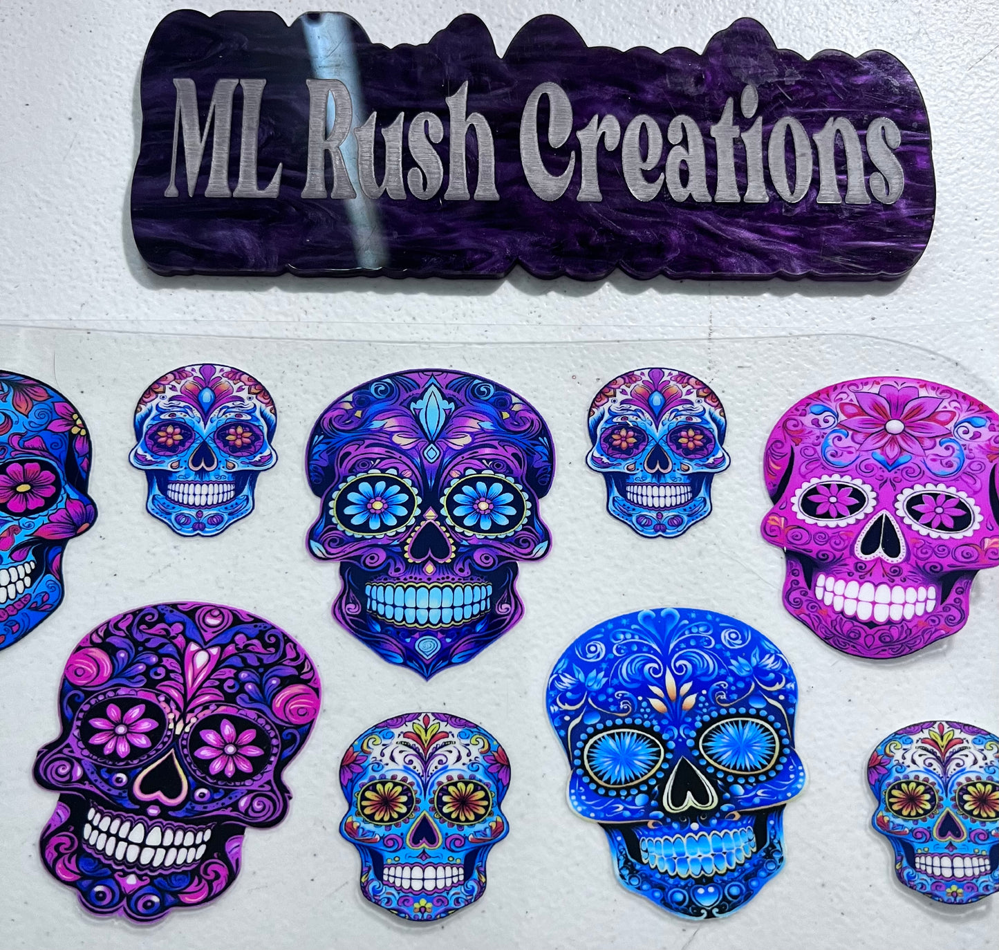 Blue Purple Skull Heads