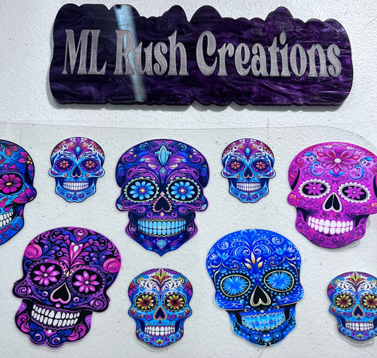 Blue Purple Skull Heads