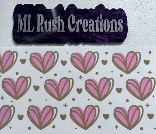 Pink and Gold Hearts