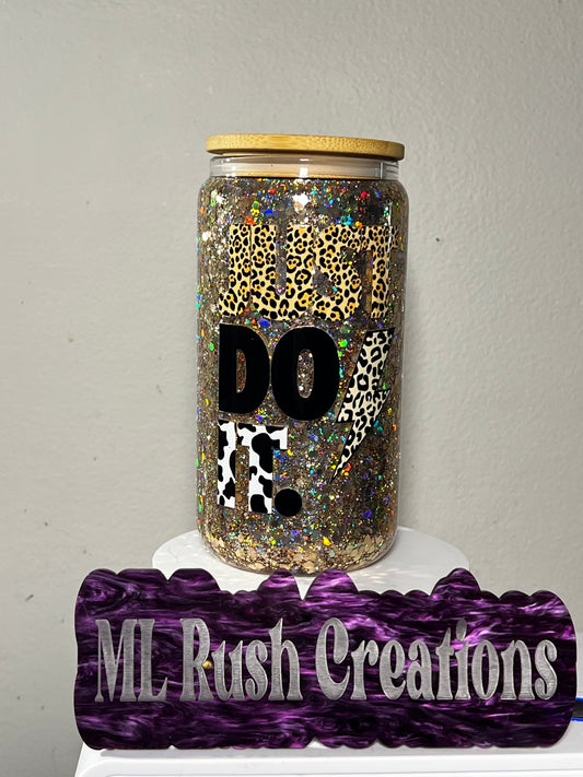 Ready to ship 16oz Glass snow globe Just Do It!