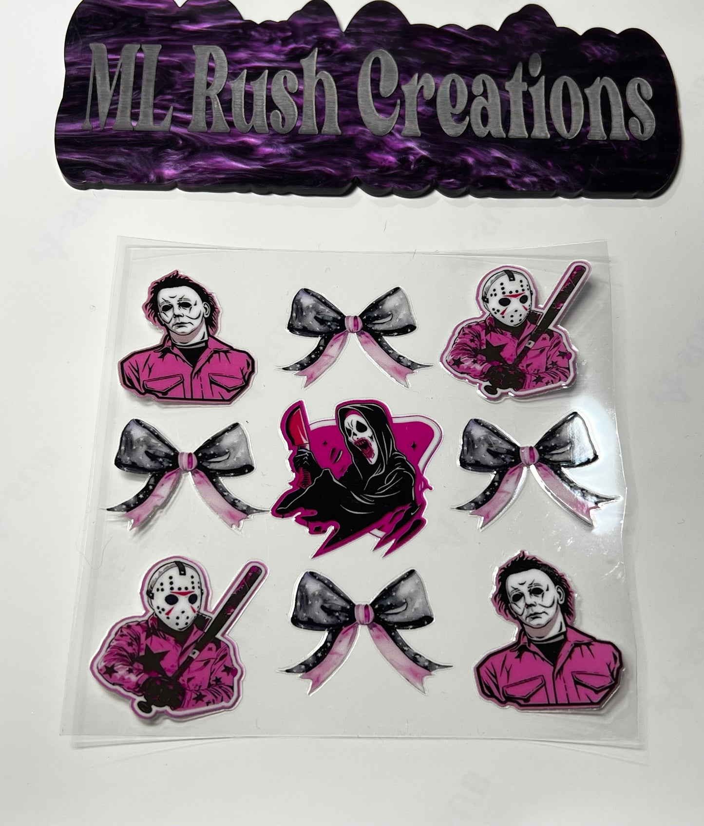 Horror Cuties Decal – Pink & Black Bow Edition