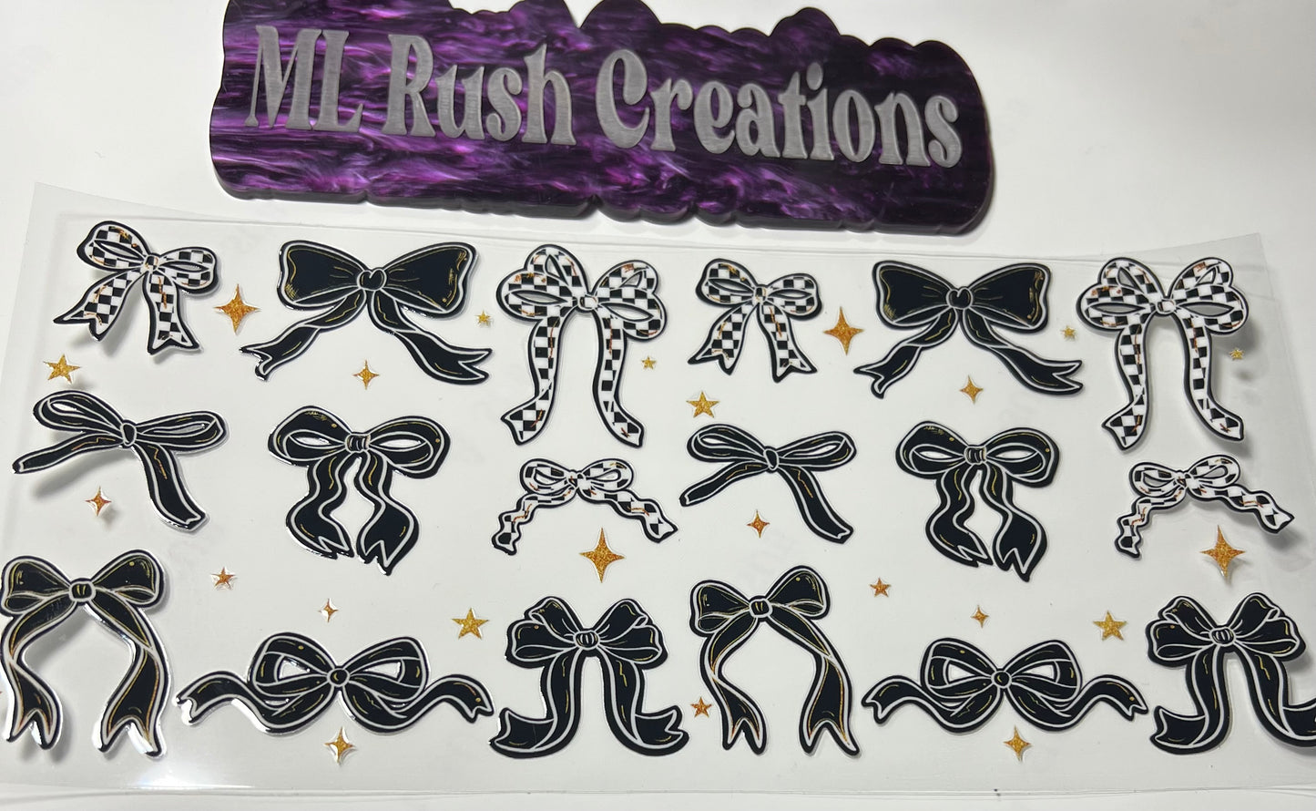 Black &Checkered Bows Decal