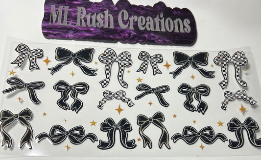 Black &Checkered Bows  Decal
