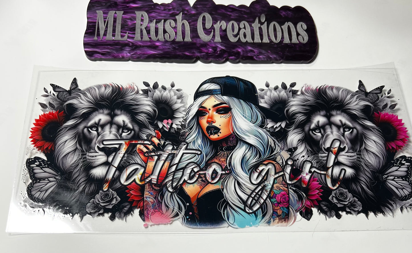 Tattoo Girl with Lions & Beauty Decal