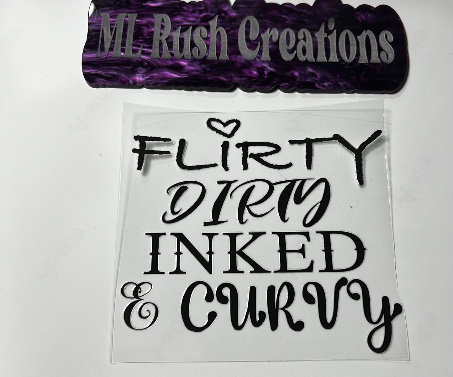 Flirty Dirty Inked and Curvy” Decal