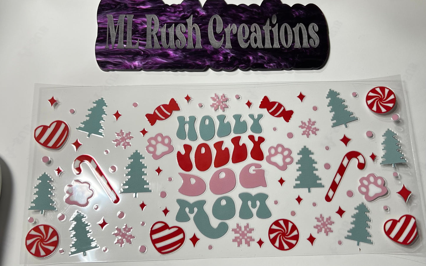 Holly Jolly Dog Mom Decal