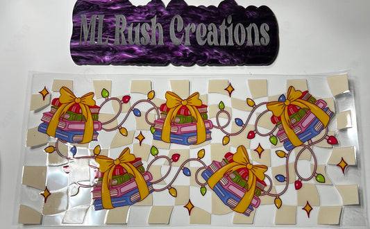 Books, Bows & Christmas Lights Decal
