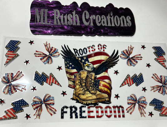 Roots of Freedom with Eagle, Army Boots & Red, White & Blue Decal