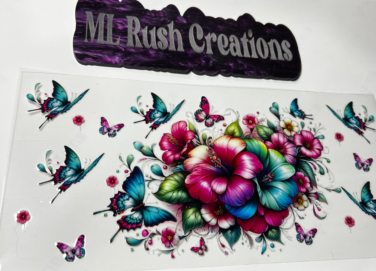 Lily Flowers and Butterflies Decal