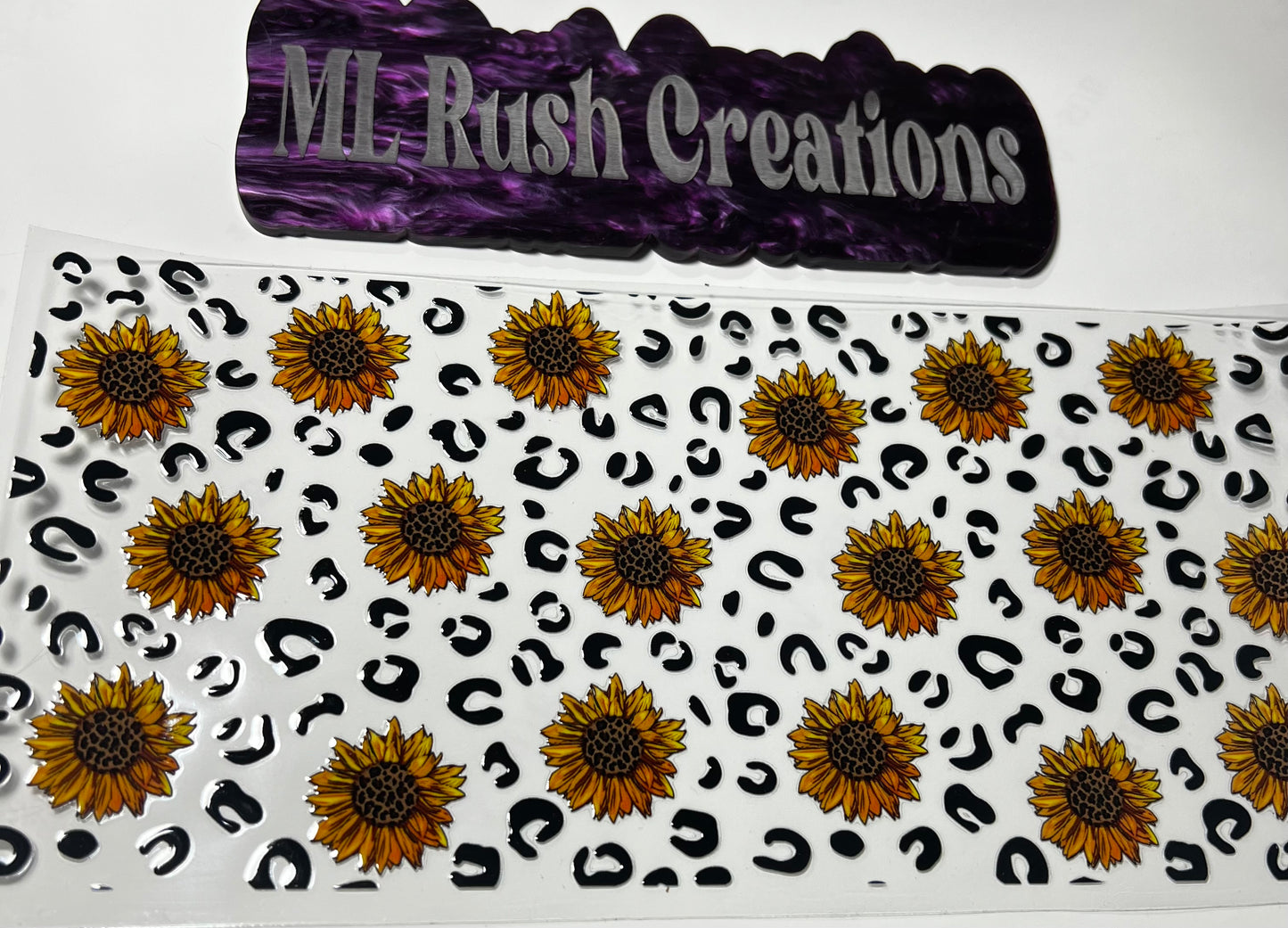 Sunflowers with Cheetah Print Decal
