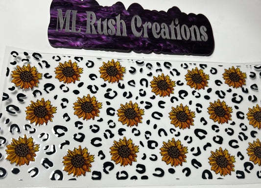 Sunflowers with Cheetah Print Decal