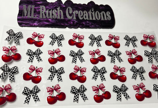 Cherries with Checkered Bows Decal