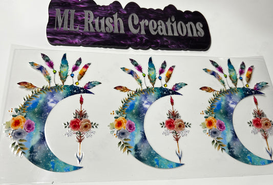 Moon with Feathers Decal