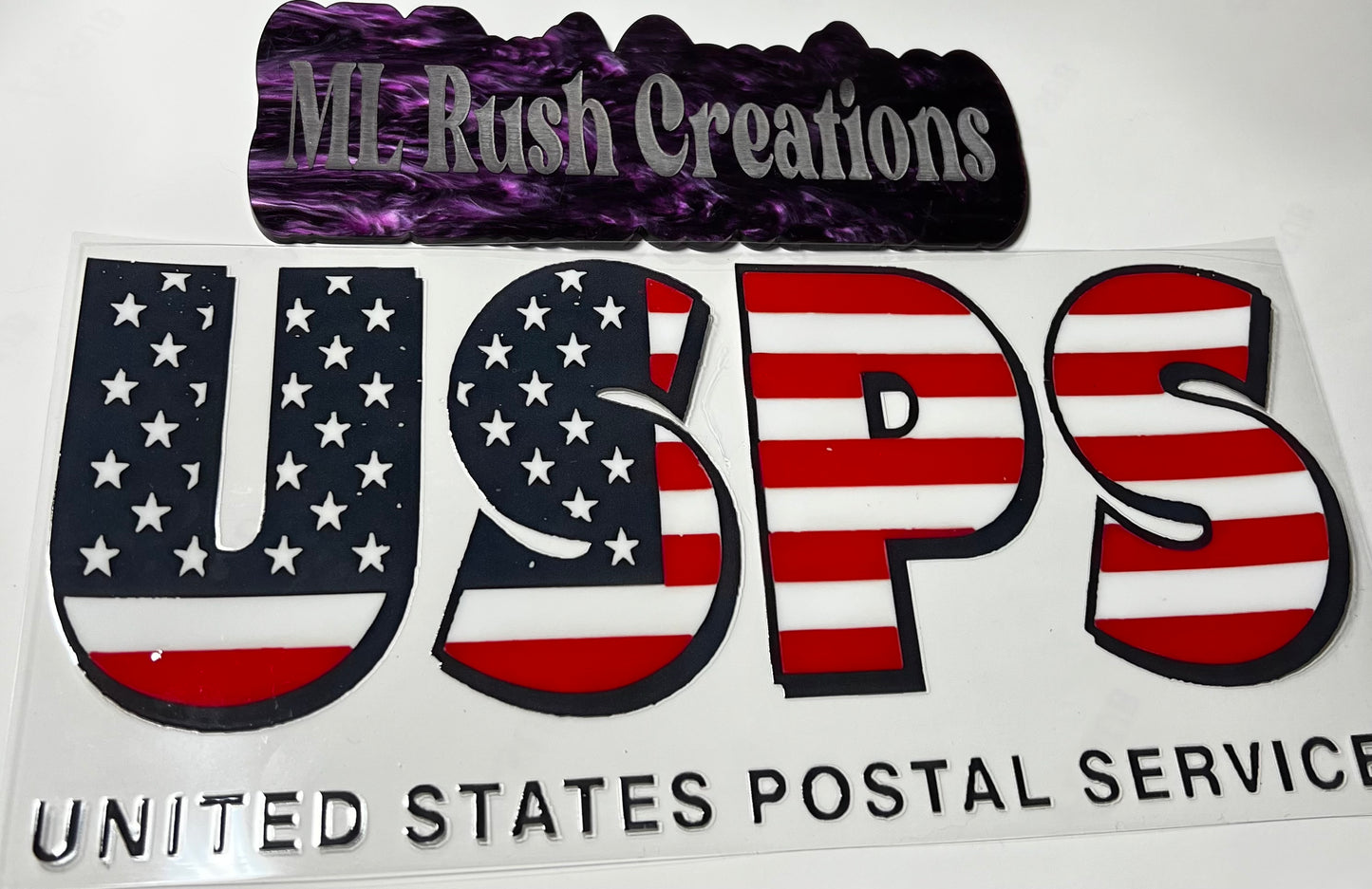 USPS with Flag Design Decal