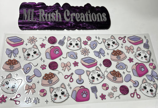 Cats with Cat Bowls, Toys & Accessories Decal