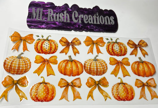 Pumpkins with Orange Bows Decal