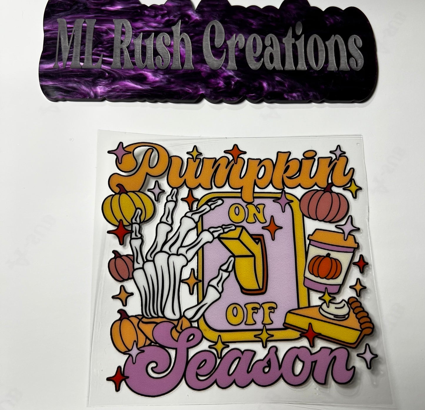 Pumpkin Season with On/Off Button Decal