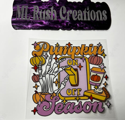 Pumpkin Season with On/Off Button Decal