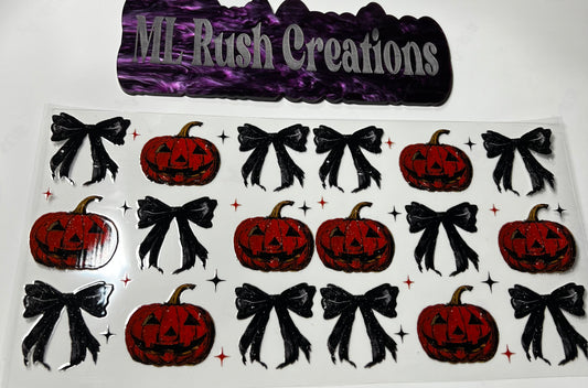 Pumpkins with Black Bows Decal