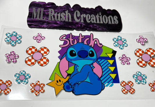 Blue Alien Retro Theme Decal