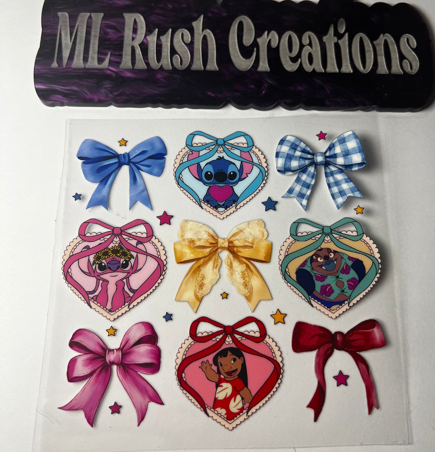 BLUE ALIEN HEART AND BOWS