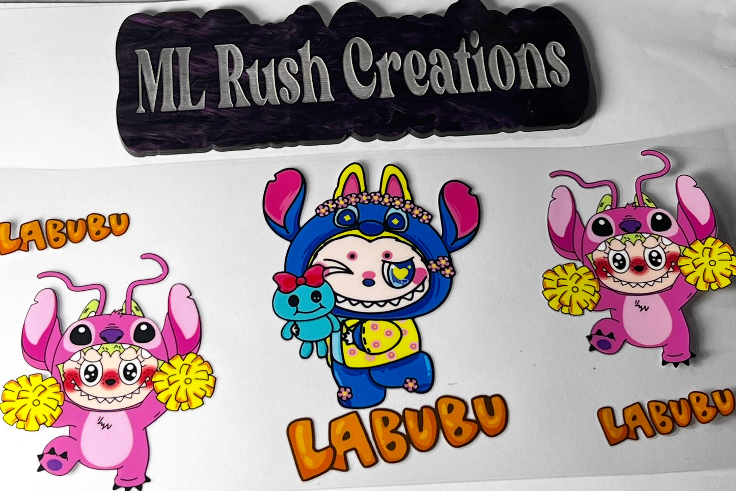 LABOOBOO DECAL BLUE AND PINK ALIEN