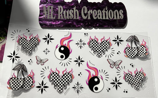 Retor Hearts And Cherries Decal