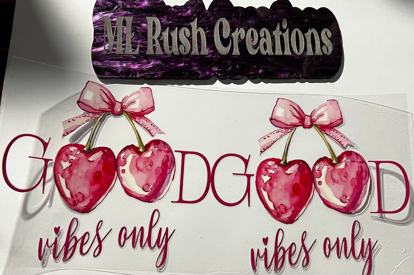 Good Vibes Only Cherries Decal