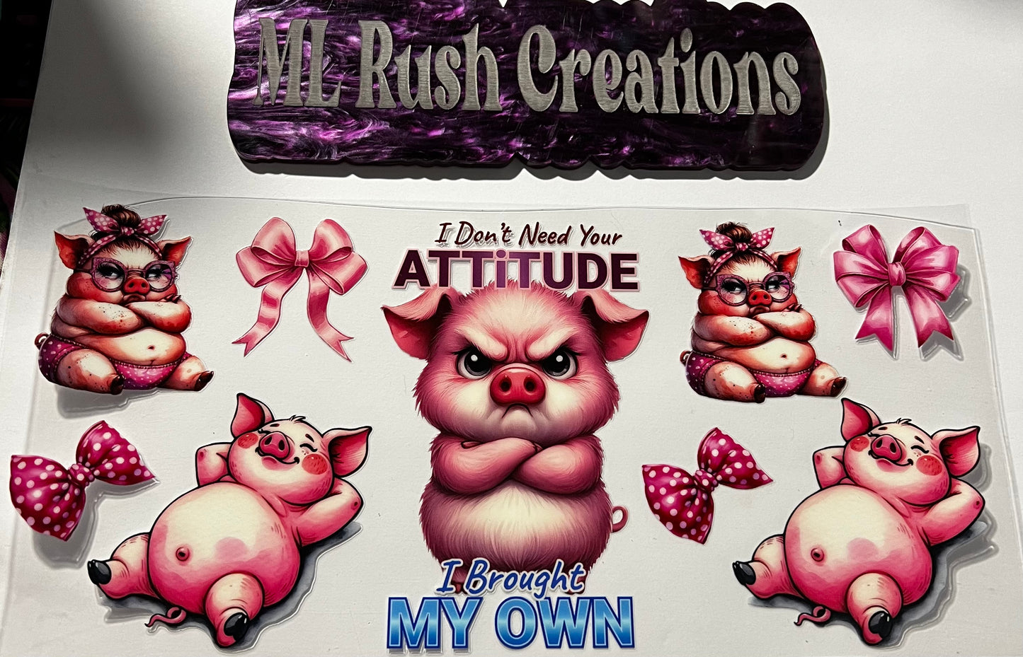 I Dont Need Your Attitude Pig Decal