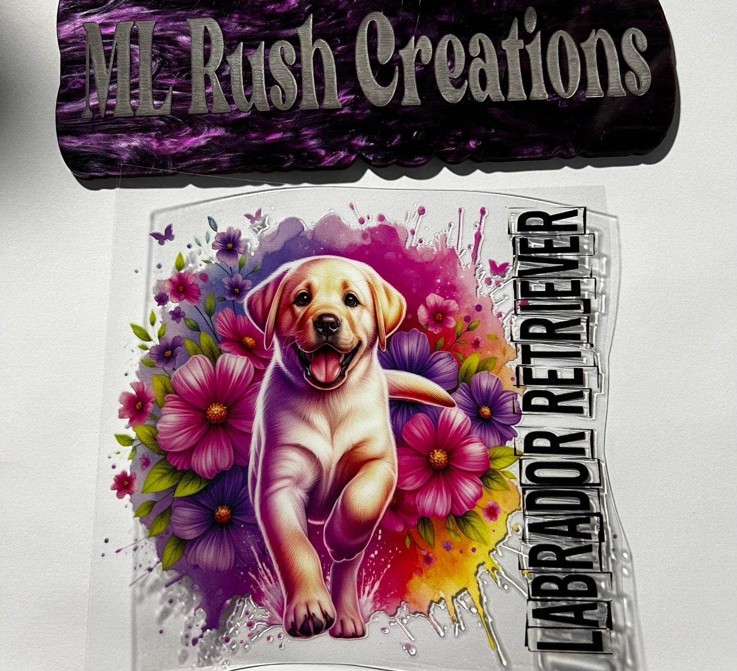 Labrador Floral Decal