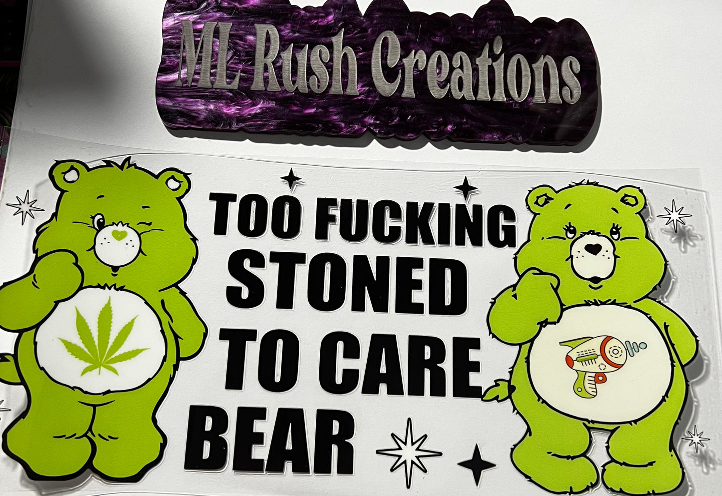 To Fin Stoned To Care Bear Decal