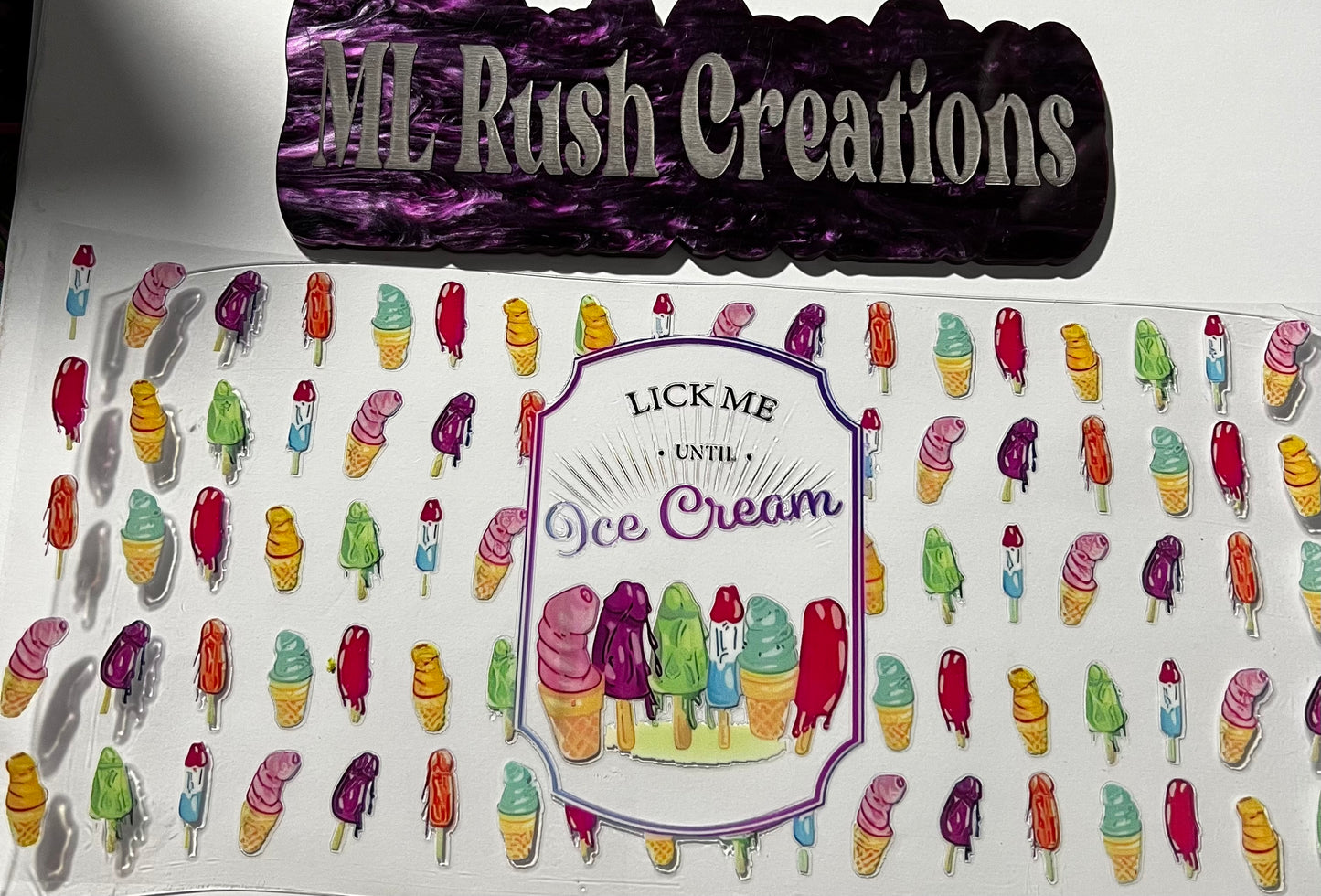 Lick Me Ice Cream Cone Dirty Adult Decal