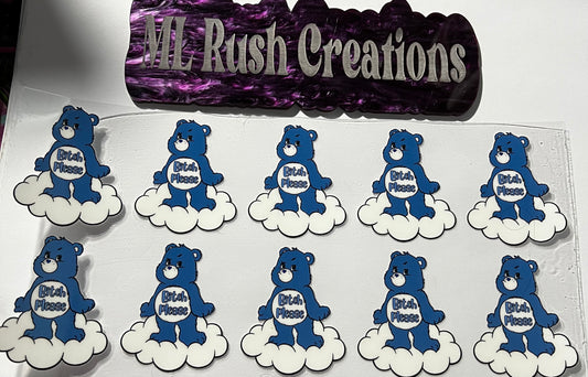 Blue Swear Bear On Cloud Decal
