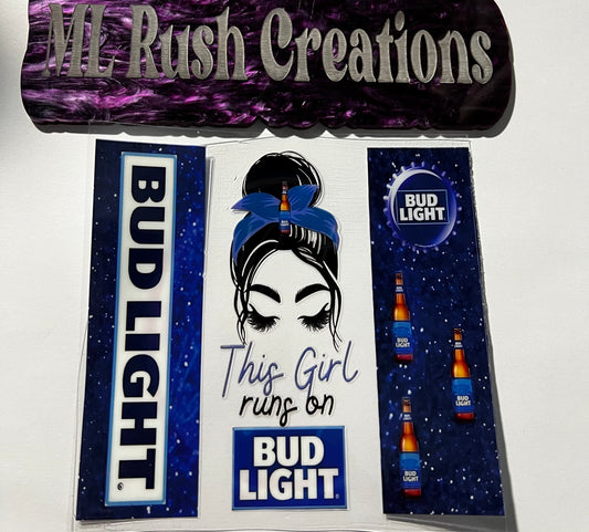 Bud Light This Girl Runs On Decal