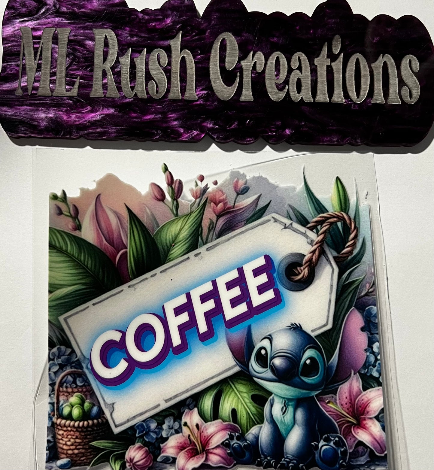 Coffee Tag Blue Alien Decal