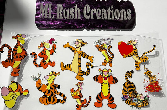 Orange Boucy Tiger Decal