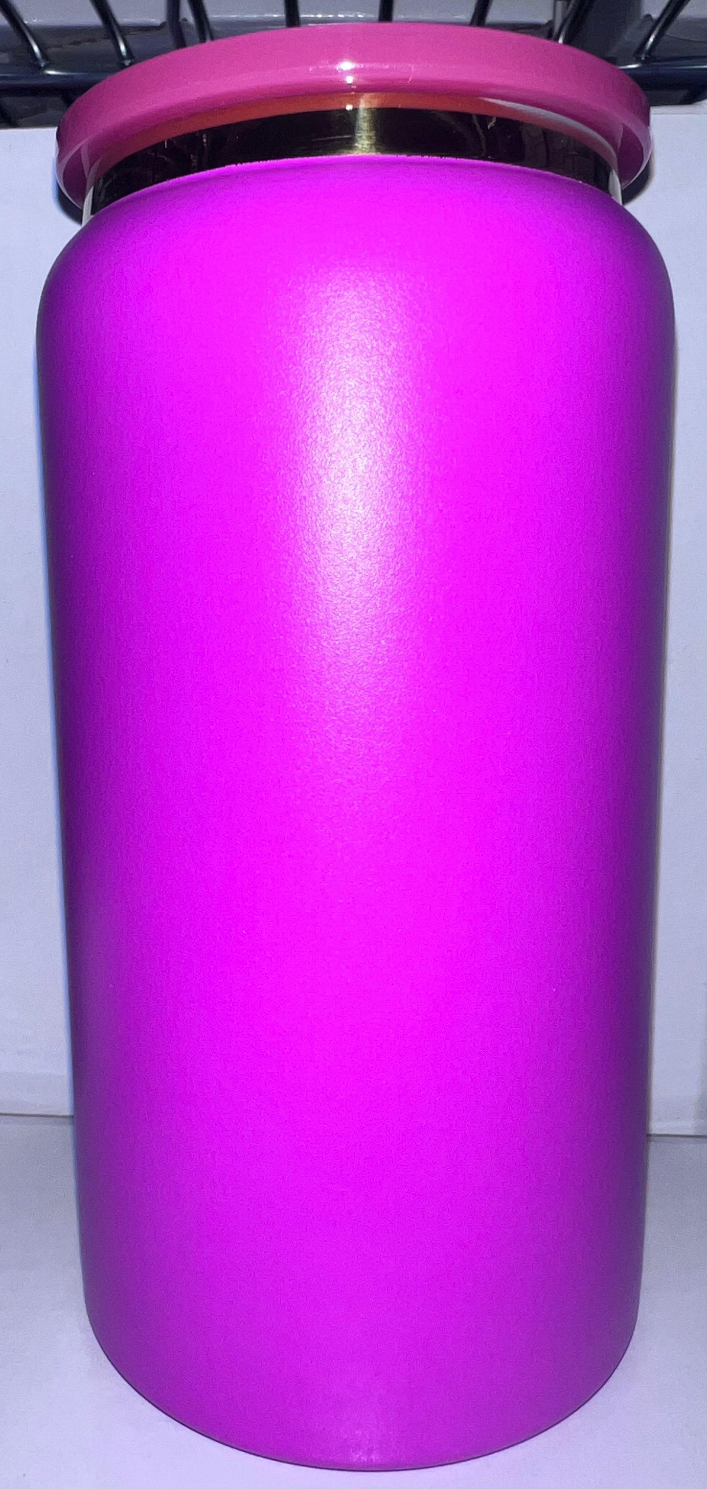 16oz Hot Pink Stainless Steel Gold Rim