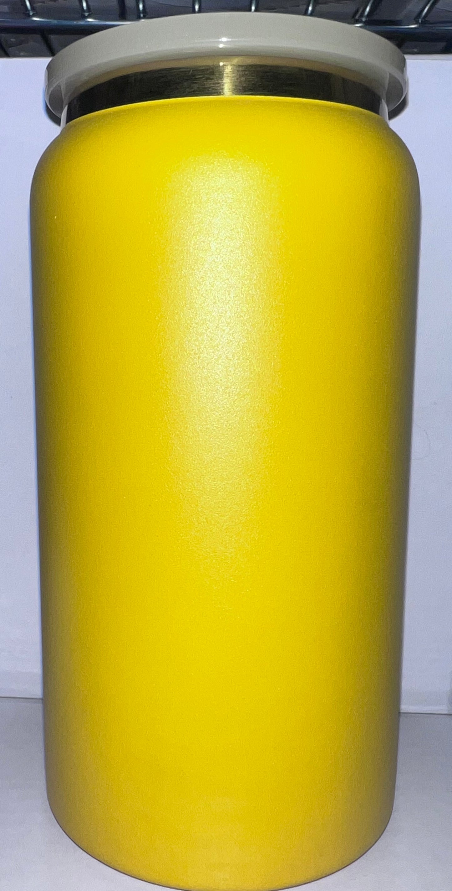 16oz Stainless Steel Yellow With Gold Rim