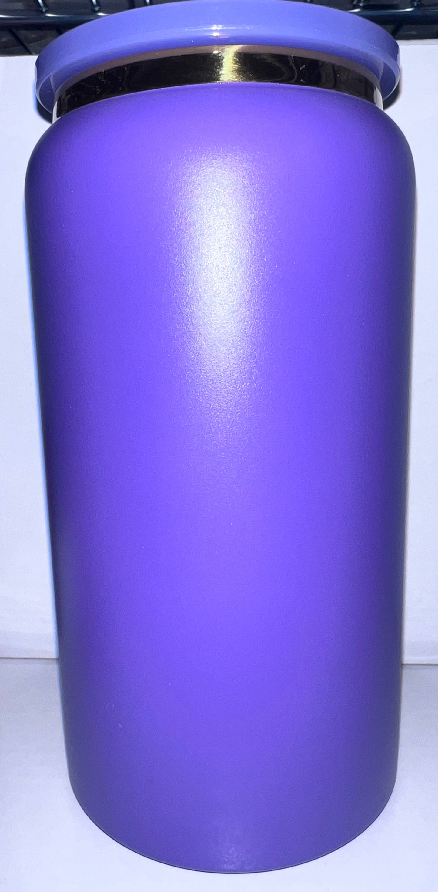 16oz Purple Stainless Steel With Gold Rim