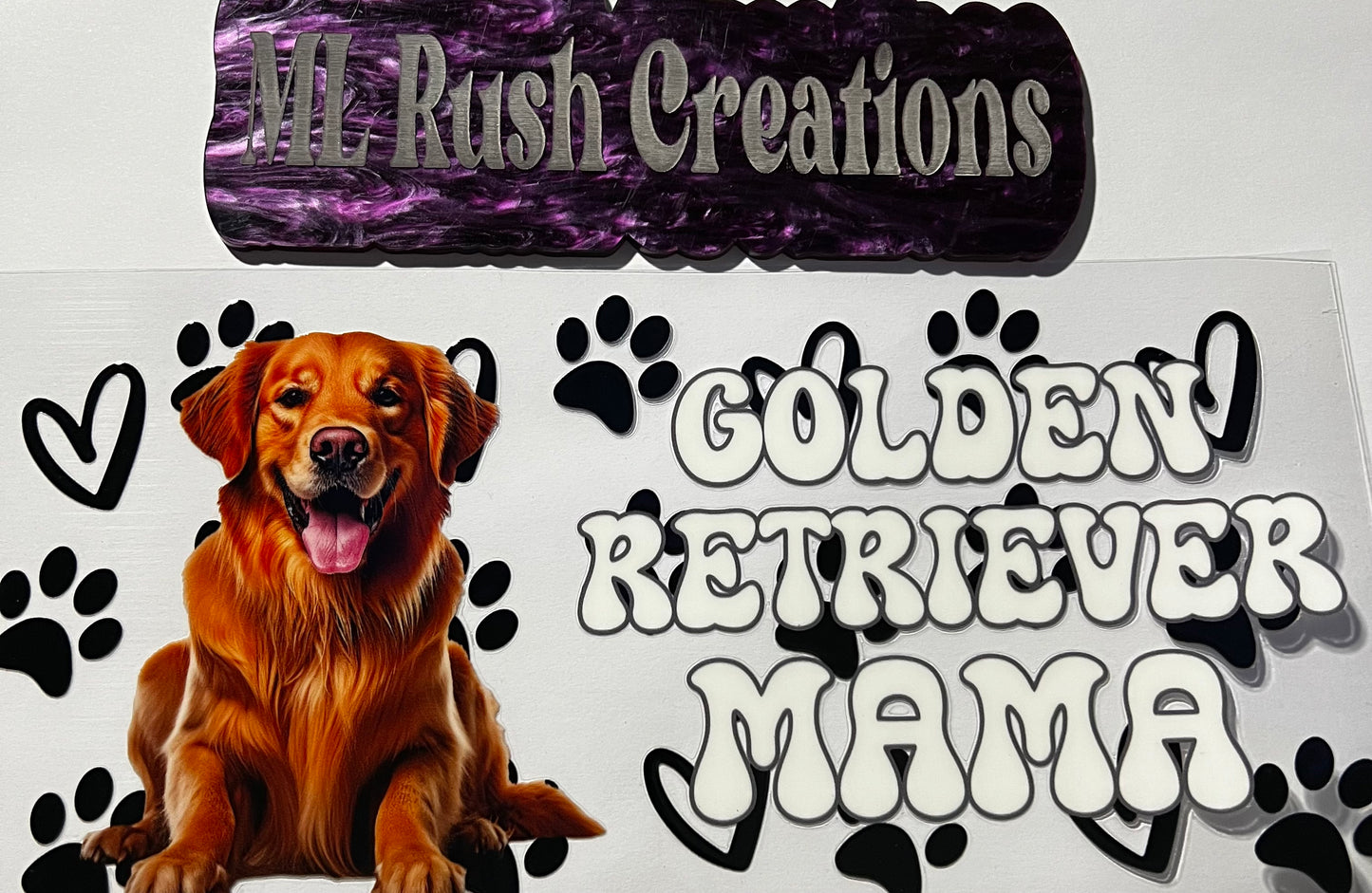GOLDEN RETRIEVER PAWS HEARTS