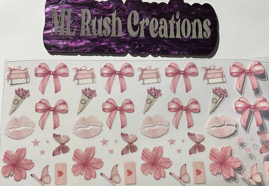 PINK BOWS FLOWERS BOOKS