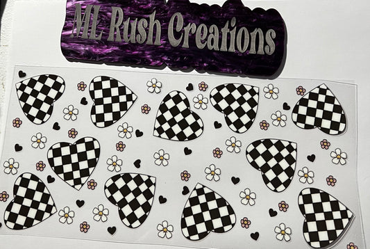 CHECKARD HEARTS AND FLOWERS