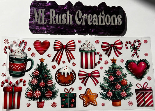 CHRISTMAS DECORE ELEMENTS WITH HEARTS