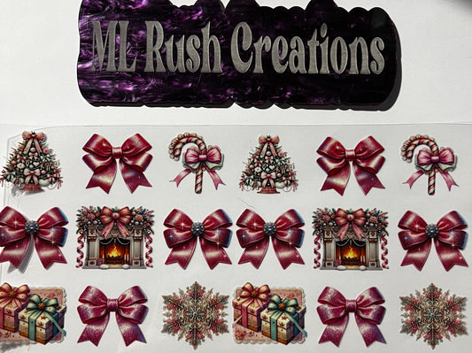 CHRISTMAS FIREPLACE BOWS TREES