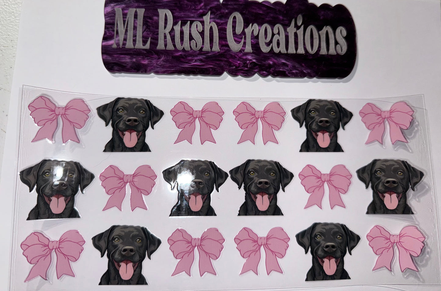BLACK LAB PINK BOW